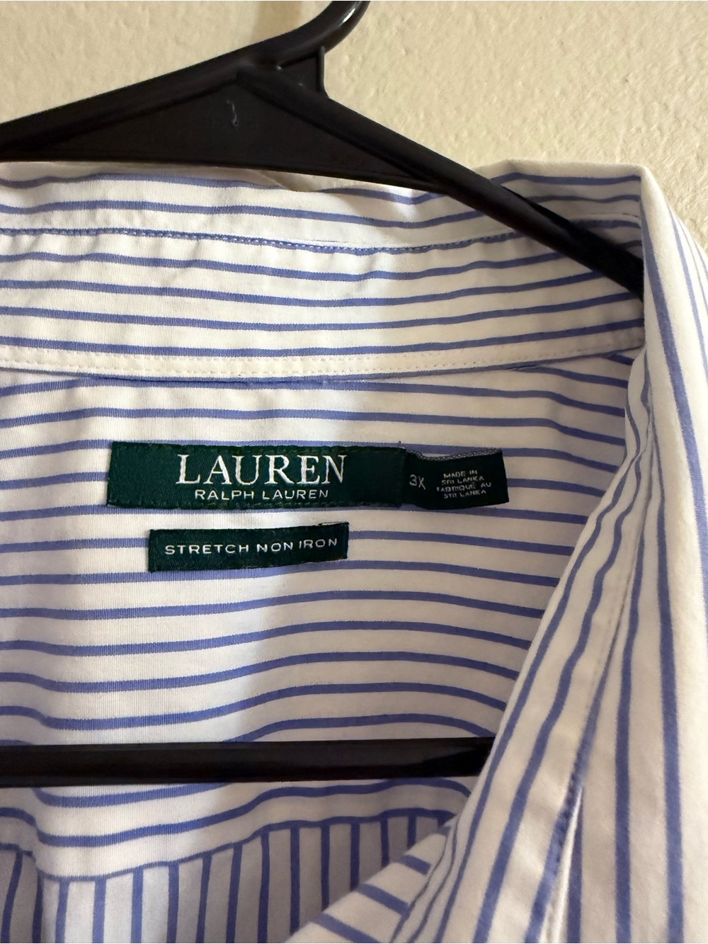 Ralph Lauren Blue and White Striped Cotton Dress Shirt - Picture 3 of 6